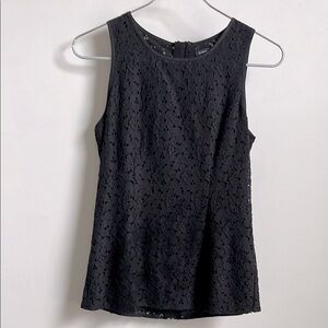 NWOT Banana Republic Elegant Black Lace Zip Back long length sleeveless top